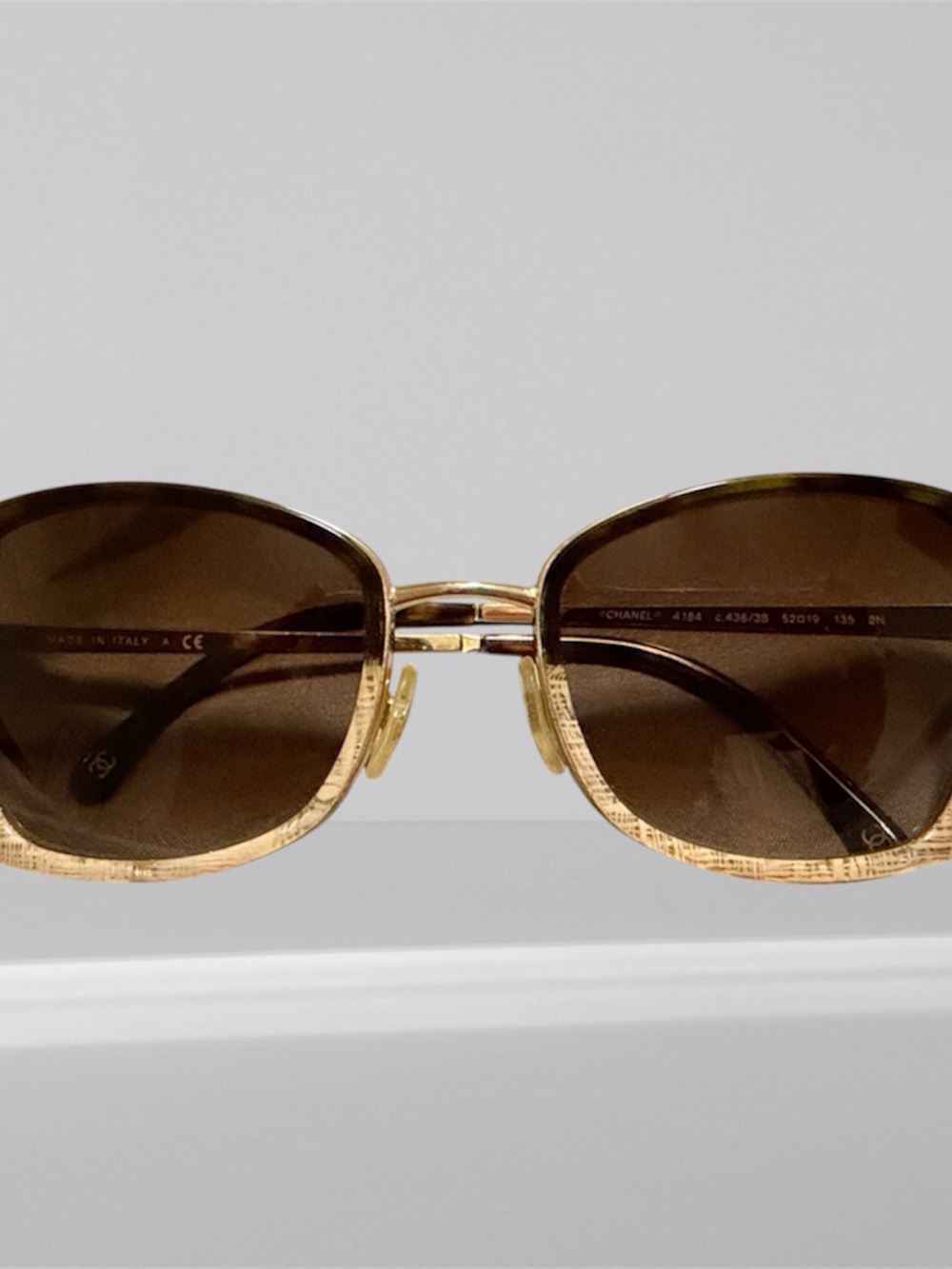 CHANEL Gold Frame with Brown Gradient Lenses Sunglasses